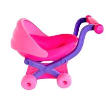 Brinquedo Carrinho de Boneca Infantil Pequeno Educativo Rosa Baby Line Bs Toys p/ Dia das Crianças Aniversário Passeios Meninas