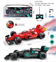 Brinquedo Carrinho de controle remoto formula 1 solta fumaça com led miniatura Brinquedo Carrinho de controle remoto formula 1 solta fumaça com led miniatura