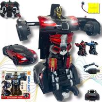 Brinquedo carrinho de controle remoto robô com luz e som recarregável