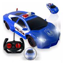 Brinquedo Carrinho De Controle Remoto Super Carro Policia Com Luz