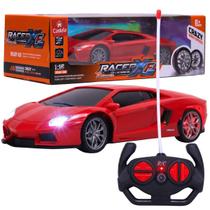 Brinquedo Carrinho de Controle Remoto Vermelho C/ Luz 1:16 - Castela