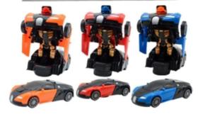 Brinquedo Carrinho De Corrida Transformers Robo Luz Som Cores variadas