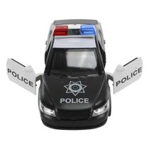 Brinquedo Carrinho De Polícia C/Fricção Luz E Som - Bbr Toys