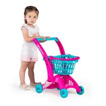 Brinquedo Carrinho de Supermercado Infantil Imaginativa Compras c/ Cesto