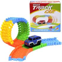 Brinquedo Carrinho e Pista Maluca Infantil Relâmpago Blocos Coloridos a Pilha Trilha Personalizável Flexível Modular Fácil Montagem Encaixe Rápido Brinquedo Carrinho e Pista Maluca Infantil Relâmpago Blocos Coloridos a Pilha Trilha Personalizável Flexível Modular Fácil Montagem Encaixe Rápido
