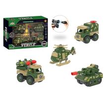 Brinquedo Carrinho Educativo Monta e Desmonta Mãos a Obra Infantil Interativo Militar