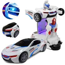 Brinquedo Carrinho Policial Robo com Led Som que Anda Sozinho