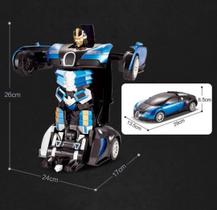 Brinquedo carrinho Transformes gira 360 com luz e som recarregável .