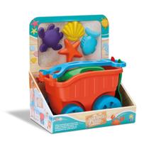 Brinquedo Carriola de Praia Com Acessórios Regador e Balde - Divertoys Brinquedo Carriola de Praia Com Acessórios Regador e Balde - Divertoys