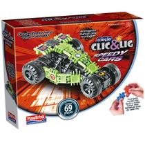 Brinquedo Carro Carrinho Montar Interativo Clic & Lig 69 Peças Speedy Cars Verde Plasbrink Brinquedo Carro Carrinho Montar Interativo Clic & Lig 69 Peças Speedy Cars Verde Plasbrink