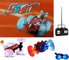 Brinquedo carro de controle remoto com luzes e gira 360 vermelho - TOYS