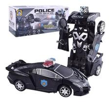 Brinquedo Carro Polícia 2 Em 1 Transformers Robo.
