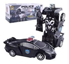 Brinquedo Carro Polícia 2 Em 1 Transformers Robô