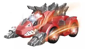 Brinquedo carro robo dinossauro transformes com luz e som - toys