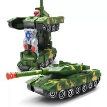 Brinquedo Carro Tanque Carrinho Vira Robô Som Luz A Pilhas Brinquedo Carro Tanque Carrinho Vira Robô Som Luz A Pilhas