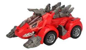 Brinquedo carro tranforme 2 em 1 Dragão eletrico com luz e som( vermelho)