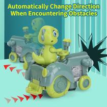 Brinquedo Carro Trator Dinossauro Elétrico Led E Música Bate E Volta e muito divertido.