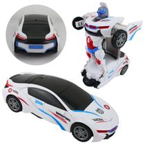 Brinquedo Carro Vira Robô Transformer Plástico Bate e Volta