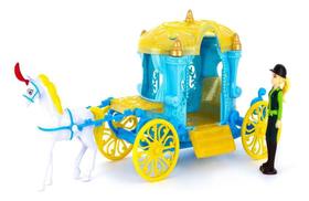 Brinquedo Carruagem Com Cavalo E Boneca - Goal Kids