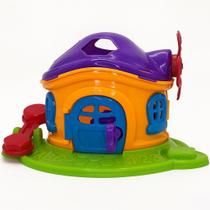 Brinquedo Casinha Cogumelo Encantado Educativo Infantil Com 3 Peças Para Encaixar Coloridas