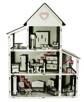 Brinquedo Casinha De Boneca Grande 3 Andares 19 Mini Móveis