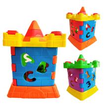 Brinquedo Castelinho Educativo Didático Blocos De Encaixar