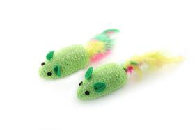 Brinquedo Cat Toy Mini Rato Com Penacho Cores Sortidas
