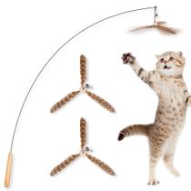 Brinquedo Cat Wand JXFUKAL com 3 recargas de penas de 74 cm para gatos domésticos