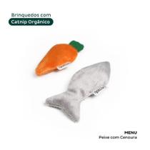 Brinquedo Catfood com Catnip Orgânico para gato - Cenoura e Peixe Brinquedo Catfood com Catnip Orgânico para gato - Cenoura e Peixe