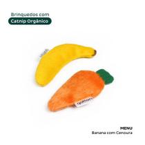 Brinquedo Catfood com Catnip Orgânico para gatos - Banana e Cenoura