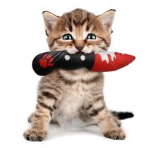 Brinquedo Catnip Faca Ensanguentada - Recarregável para Gatos