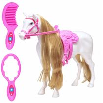 Brinquedo Cavalinho Com Sela Infantil Encantado C/ Som e Acessórios - Castela