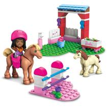 Brinquedo Cavalo e Pônei Mega Barbie, Fácil de Construir e Brinque com Acessórios - 1 Cavalo e 1 Pônei