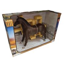 Brinquedo Cavalo Marrom Com Cercado Playset Infantil