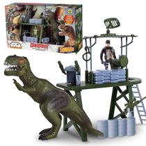 Brinquedo Cenario Dino Park Forte Militar Com Boneco Dinossauro 0104 - Samba Toys