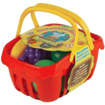 Brinquedo Cesta de Frutas 10 Peças Plástico Coloridas Braskit Brinquedo Cesta de Frutas 10 Peças Plástico Coloridas Braskit