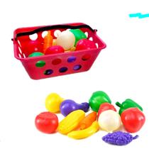 Brinquedo Cestinha Comidinha Cozinha Cortar Fruta Verdura feira Cesta - Toymaster