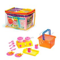 Brinquedo Cestinha Panelinha Cozinha Infantil Menina 23pç