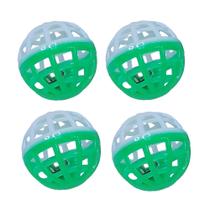 Brinquedo Chalesco Bola para Gato com Guizo 40mm Verde c/ 4 unidades para gato