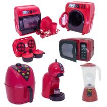 Brinquedo Chefe Cozinha Air Fryer Fogão Roupa Louça 15pç Brinquedo Chefe Cozinha Air Fryer Fogão Roupa Louça 15pç