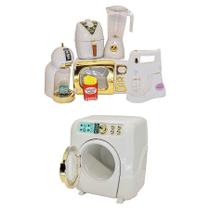 Brinquedo Chefe Cozinha Air Fryer Maquina de Lavar 8pç
