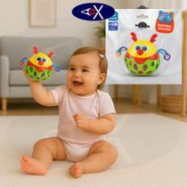 Brinquedo Chocalho Sensorial Infantil Colorida Didática Com Argolas e Texturas