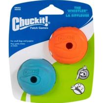 Brinquedo Chuckit! The Whistler Ball Pack 2 Bolas Com Som de Assobio no Ar Para Cães Pequeno Brinquedo Chuckit! The Whistler Ball Pack 2 Bolas Com Som de Assobio no Ar Para Cães Pequeno