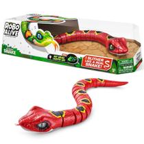 Brinquedo Cobra Robótica Robo Alive - Série Slithering 3 Vermelha - ZURU
