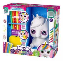 Brinquedo Cofre Mundo Colorido Unicórnio Para Pintar Colorir - Supertoys