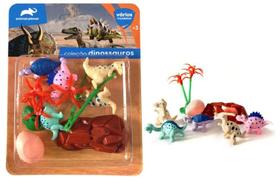 Brinquedo Coleção Dinossauros Sortidos Blister com 5 + 3 Acessórios Brinquedo Coleção Dinossauros Sortidos Blister com 5 + 3 Acessórios