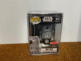 Brinquedo colecionável Funko POP R2D2 Futura Skin Star Wars 9,5 cm