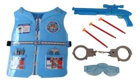 Brinquedo Colete Kit Policial Boy Com 6 Acessórios Menino Brinquedo Colete Kit Policial Boy Com 6 Acessórios Menino