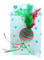 Brinquedo Com 3 Unidades Bola Com Pena Para Gato Brinquedo Com 3 Unidades Bola Com Pena Para Gato