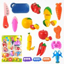 Brinquedo Comidinhas Frutas E Legumes Com tiras autocolantes Para Cortar